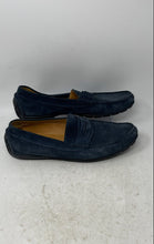 Load image into Gallery viewer, Saks Fifth Avenue Mens Blue Suede Slip-On Penny Loafer Shoes Size 11.5