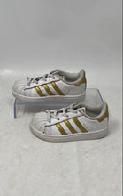 Load image into Gallery viewer, Adidas Kids Originals Superstar B39401 White Gold Sneakers Shoes Size 7K