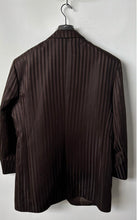 Load image into Gallery viewer, Fubu Mens Brown Striped Long Sleeve Single-Breasted Two-Button Blazer Size 44L