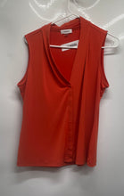 Load image into Gallery viewer, Calvin Klein Womens Orange Sleeveless V-Neck Wide Strap Pullover Blouse Top Sz L