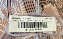 Load image into Gallery viewer, Alfani Womens Pink Black Floral Round Neck 3/4 Sleeve Blouse Top Shirt Size S