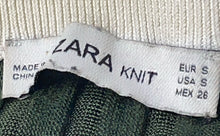 Load image into Gallery viewer, Zara Womens Black Green Ribbed Two-Piece Blouse Skirt Set Size Small