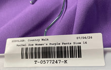 Load image into Gallery viewer, Rachel Zoe Womens Purple Flat Front Stretch Wide-Leg Dress Pants Sz 16 With Tag