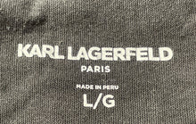Load image into Gallery viewer, Karl Lagerfeld Mens Black Short Sleeve Crew Neck Armor Graphic T-Shirt Size L