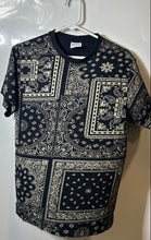 Load image into Gallery viewer, Maison Article Mens Black Paisley Print Crew-Neck Pullover T-Shirt Size M