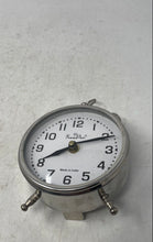 Load image into Gallery viewer, TrenDec Silver Tone Portable Analog Table Home Decorative Alarm Clock