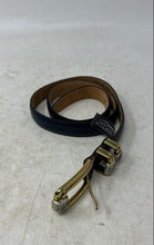 Load image into Gallery viewer, Brighton Classics Womens Navy Blue Lizard Embossed Leather Waist Belt Size M/30