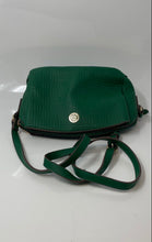 Load image into Gallery viewer, Anne Klein Womens Green Leather Adjustable Strap Zip Top Lined Crossbody Bag