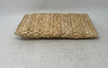 Load image into Gallery viewer, Unbranded Womens Beige Woven Straw Braided Flap Mini Clutch Purse