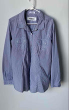 Load image into Gallery viewer, Calvin Klein Womens White Blue Check Long Sleeve Button-Up Shirt Size M