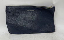 Load image into Gallery viewer, Michael Kors Womens Dark Blue Pebble Leather Zipper Small Pouch Wallet