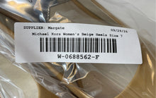 Load image into Gallery viewer, Michael Kors Womens Beige Patent Leather Peep Toe Stiletto Pump Heels Size 7 M