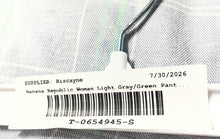 Load image into Gallery viewer, Banana Republic Womens Light Gray Green Plaid Trousers Pants Size 4L