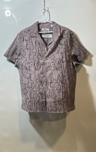 Load image into Gallery viewer, DKNY Mens Brown Floral Print Collared Short Sleeve Button-Up Shirt Size L