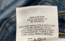 Load image into Gallery viewer, Express Womens Blue Denim Cargo Pockets Raw Hem Straight Leg Jeans Size 0R
