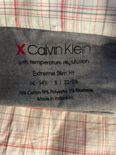 Load image into Gallery viewer, Calvin Klein Boys Multicolor Plaid Extreme Slim Fit Dress Shirt Size S 14-14.5