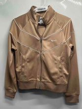 Load image into Gallery viewer, Nike Womens Beige Pockets Long Sleeve Full-Zip Track Jacket Size Large
