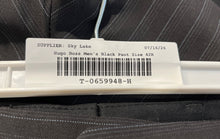 Load image into Gallery viewer, Hugo Boss Mens Black Striped Wool Pleated Straight Leg Dress Pants Size 42R