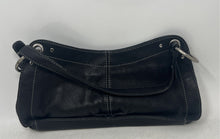 Load image into Gallery viewer, Alfani Womens Black Pebbled Leather Inner Pocket Magnetic Small Shoulder Purse
