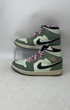 Load image into Gallery viewer, Nike Womens Air Jordan 1 Mid SE CZ0774 Green Black Pink Sneaker Shoes Size 8.5
