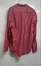 Load image into Gallery viewer, Michael Kors Mens Red Striped Print Cotton Long Sleeve Button-Up Shirt Size XXL