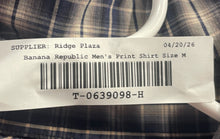 Load image into Gallery viewer, Banana Republic Mens Black White Plaid Long Sleeve Dress Shirt Size M 15-15.5