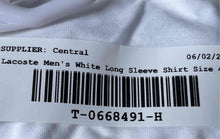Load image into Gallery viewer, Lacoste Mens White Cotton Long Sleeve Pockets Collared Dress Shirt Size 42