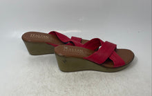 Load image into Gallery viewer, Italian Shoemakers Womens Kenny Red Wedge Heel Slip-On Slide Sandals Size 9