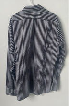 Load image into Gallery viewer, Hugo Boss Mens Black & Gray Striped Print Regular Fit Button-Up Shirt Size 2XL