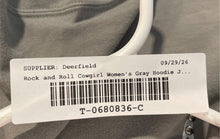 Load image into Gallery viewer, Rock & Roll Cowgirl Womens Gray Long Sleeve Full-Zip Hoodie Size Large