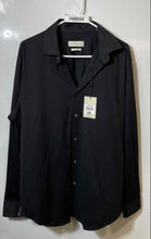 Load image into Gallery viewer, Bugatchi Mens Black 8-Way Stretch Long Sleeve Button-Up Shirt Size L With Tag