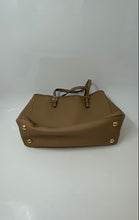 Load image into Gallery viewer, Michael Kors Womens Jet Set Sky Brown Textured Leather Double Handle Tote Bag