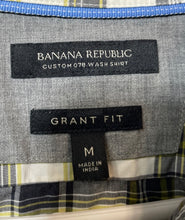 Load image into Gallery viewer, Banana Republic Mens Multicolor Plaid Long Sleeve Grant Fit Button-Up Shirt Sz M