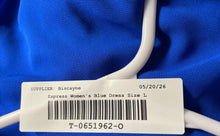 Load image into Gallery viewer, Express Womens Blue V-Neck Long Sleeve Collarless Pullover Blouson Dress Size L