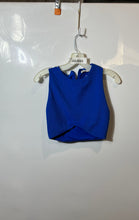 Load image into Gallery viewer, Zara Womens Blue Sleeveless Crew Neck Back Zip Cropped Blouse Top Size S