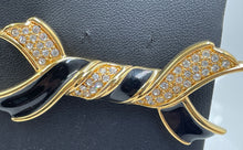 Load image into Gallery viewer, 'Authentic Swarovski Women's Black/Gold Tone Brooch