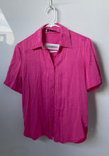 Load image into Gallery viewer, Zara Womens Pink Short Sleeve Button Front Collared Blouse Top Size XS