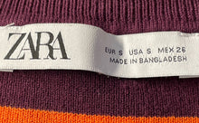 Load image into Gallery viewer, Zara Womens Multicolor Striped Knitted Sleeveless Cropped Tank Top Size Small
