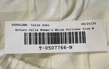 Load image into Gallery viewer, Arturo Calle Womens White Ribbed Knit Short Sleeve Pullover Sweater Size Medium