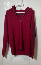 Load image into Gallery viewer, Banana Republic Mens Burgundy Cotton Long Sleeve 1/4 Zip Pullover Sweater Size M