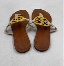 Load image into Gallery viewer, Authentic Tory Burch Womens Miller Yellow Cream Thong Sandals Size 9.5 Damaged