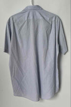 Load image into Gallery viewer, Lacoste Mens Blue Printed Collared Short Sleeve Dress Shirt Size 42