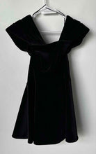 Load image into Gallery viewer, Express Womens Black Velvet Short Sleeve Square Neck Mini Dress Size Small