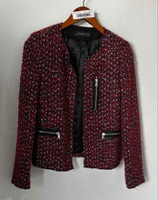 Load image into Gallery viewer, Zara Womens Multicolor Tweed Long Sleeve Open Front Blazer Size Medium