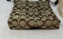 Load image into Gallery viewer, Coach Womens Brown Signature Print Charm Adjustable Strap Crossbody Bag
