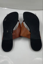 Load image into Gallery viewer, Authentic Tory Burch Womens Brown Leather Slip-On Thong Sandals Size 10M Worn