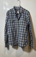 Load image into Gallery viewer, Express Mens Multicolor Plaid Cotton Long Sleeve Pockets Button-Up Shirt Size L