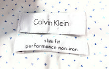 Load image into Gallery viewer, Calvin Klein Mens White Alphabet Print Long Sleeve Slim Fit Dress Shirt Size 16