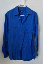 Load image into Gallery viewer, Hugo Boss Mens Blue Long Sleeve Spread Collar Button-Up Shirt Size Medium