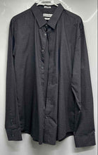 Load image into Gallery viewer, Calvin Klein Mens Gray Plaid Cotton Long Sleeve Slim Fit Button-Up Shirt Size XL